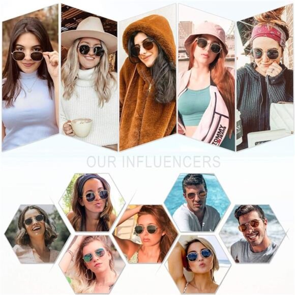 Square Polarized Sunglasses for Women Men Small Hexagonal Polygon Shades - Picture 9 of 12